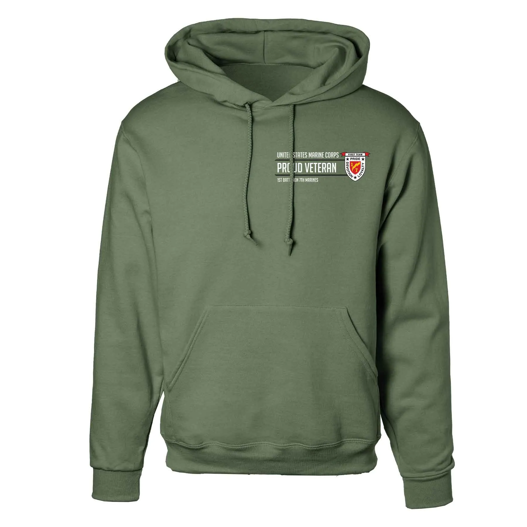 1st Battalion 7th Marines Proud Veteran Hoodie