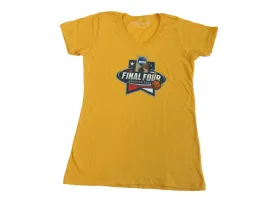 2016 Final Four The Victory WOMENS Yellow Faded Logo SS V-Neck T-Shirt (L)