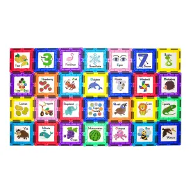 56 Pieces Magnetic Building Set with Artwork