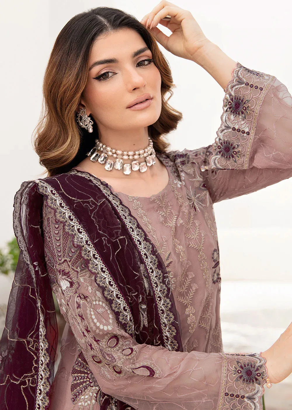 A-709-R - Readymade - Ramsha Chevron Chiffon Collection Vol 7