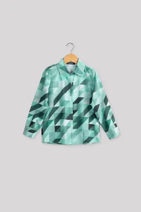 Abstract Regular Fit Casual Shirt For Girls