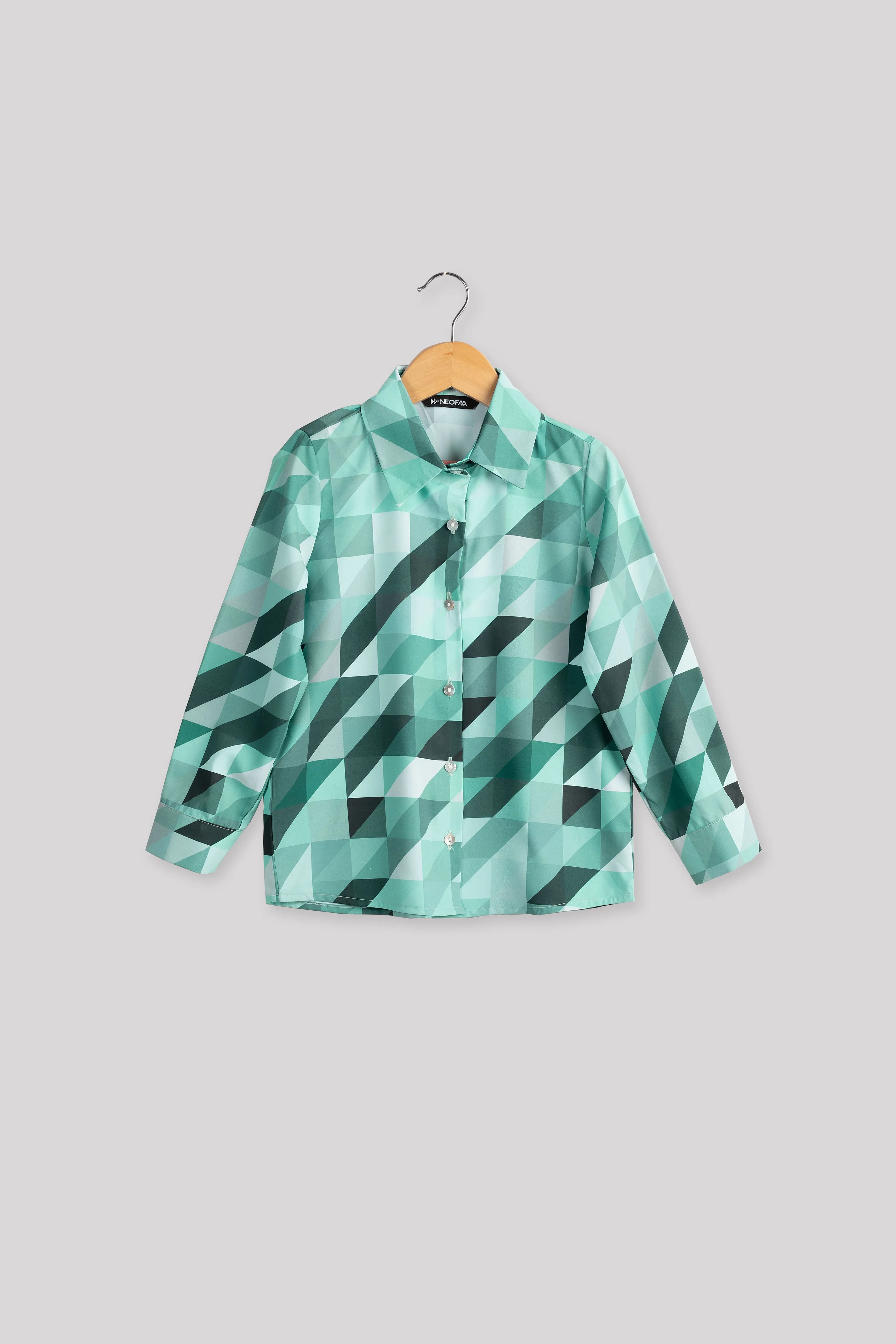 Abstract Regular Fit Casual Shirt For Girls