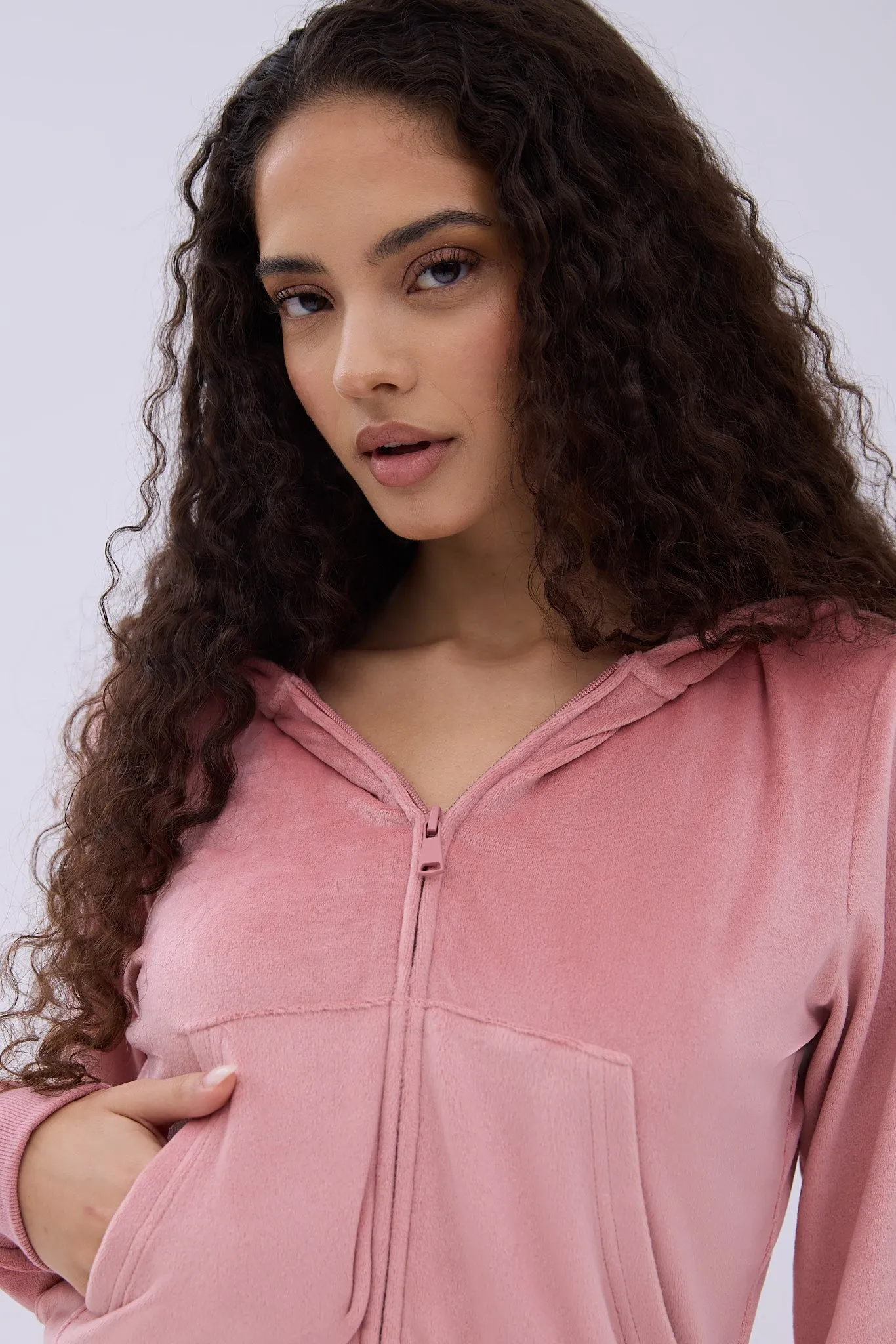 AERO Velour Zip-Up Hoodie