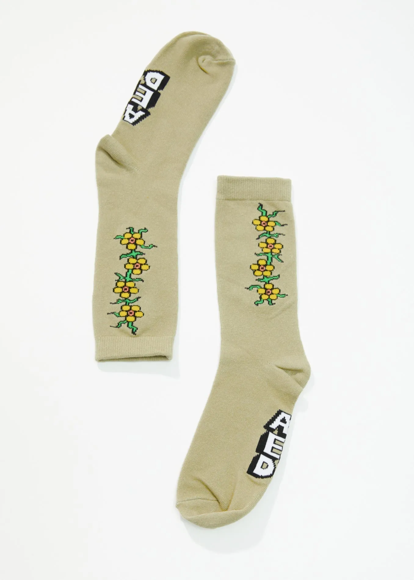 AFENDS Unisex Flowerbed - Crew Socks - Cement