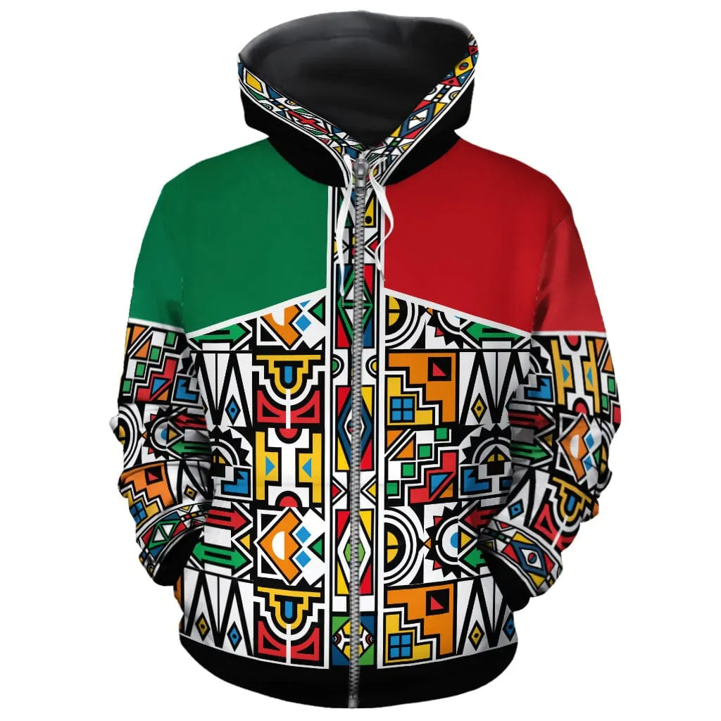 African Ndebele Pattern All-over Hoodie