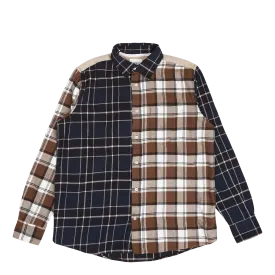 Algot Mixed Flannel Check Dark Navy