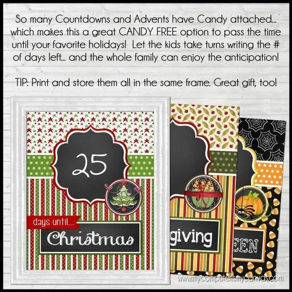 Annual Countdown Collection {Faux Chalkboard} PRINTABLE