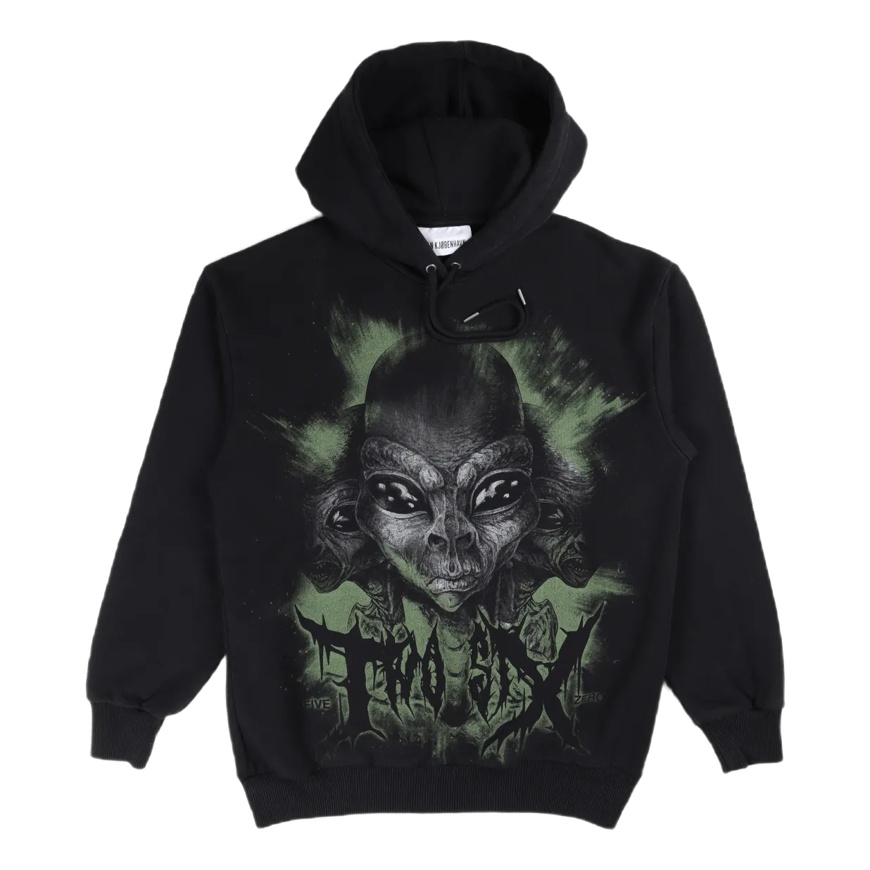 Artwork Hoodie Faded Black Alien