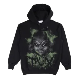 Artwork Hoodie Faded Black Alien