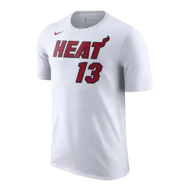 Bam Adebayo NIKE Miami HEAT Association White Name & Number Tee