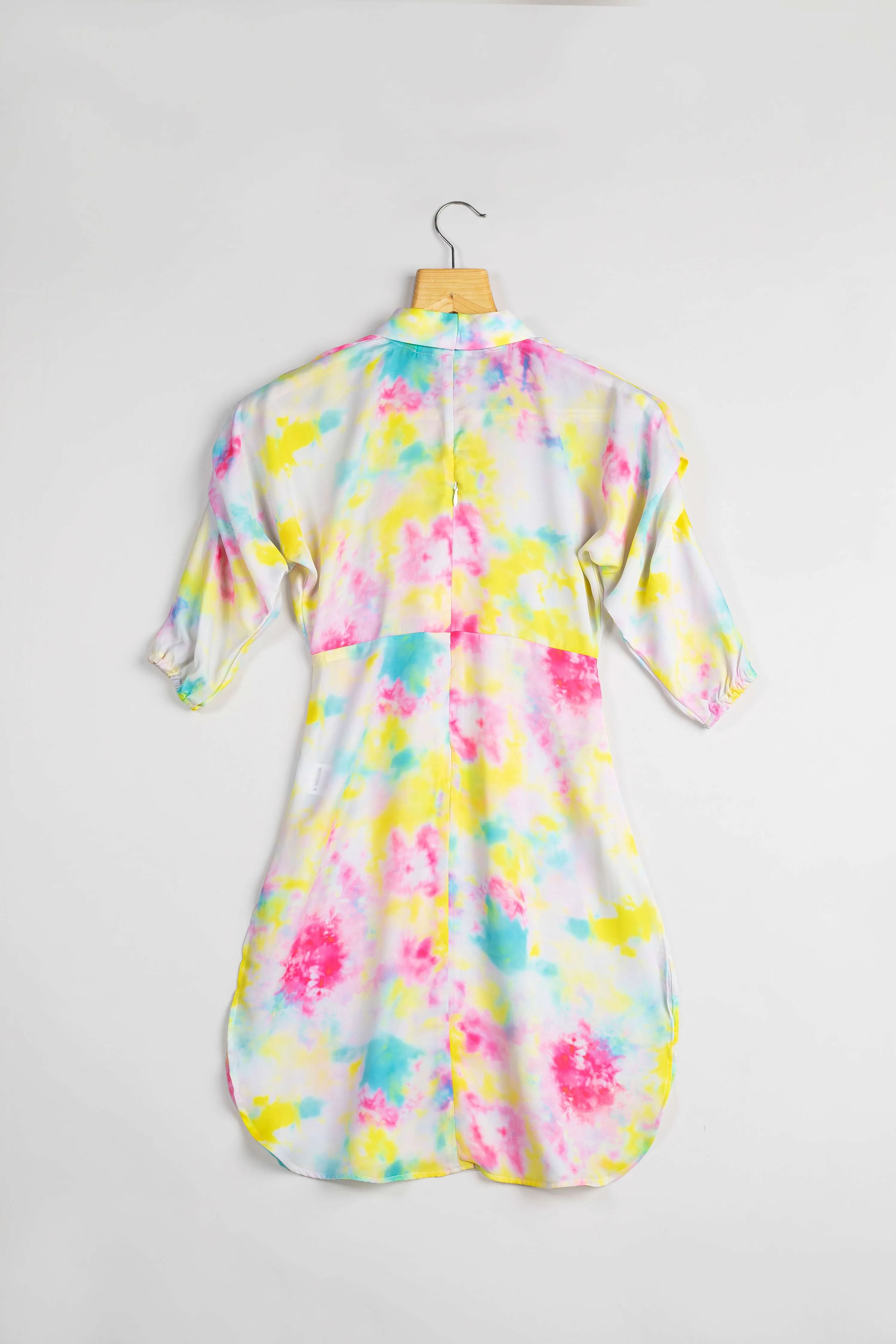 Beauteous Tie And Dye Kimono Dress For Girls