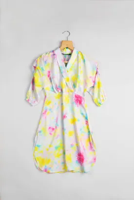 Beauteous Tie And Dye Kimono Dress For Girls