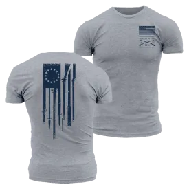 Betsy Rifle Flag T-Shirt - Dark Heather Gray