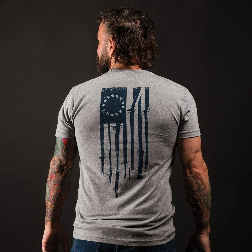 Betsy Rifle Flag T-Shirt - Dark Heather Gray