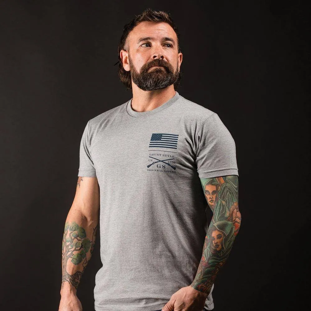 Betsy Rifle Flag T-Shirt - Dark Heather Gray