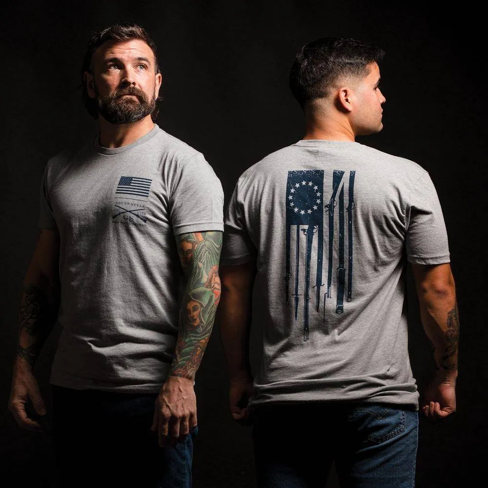 Betsy Rifle Flag T-Shirt - Dark Heather Gray