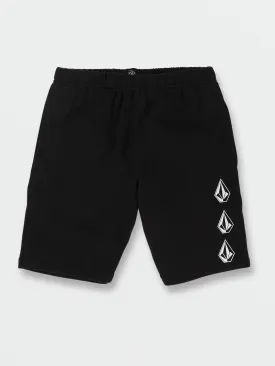 Big Boys Iconic Stone Fleece Shorts - Black