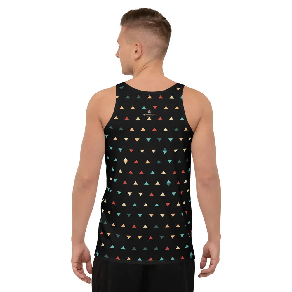 Black Triangles Unisex Tank Top, Men's Modern Fashion Abstract Tank Top-Made in USA/EU