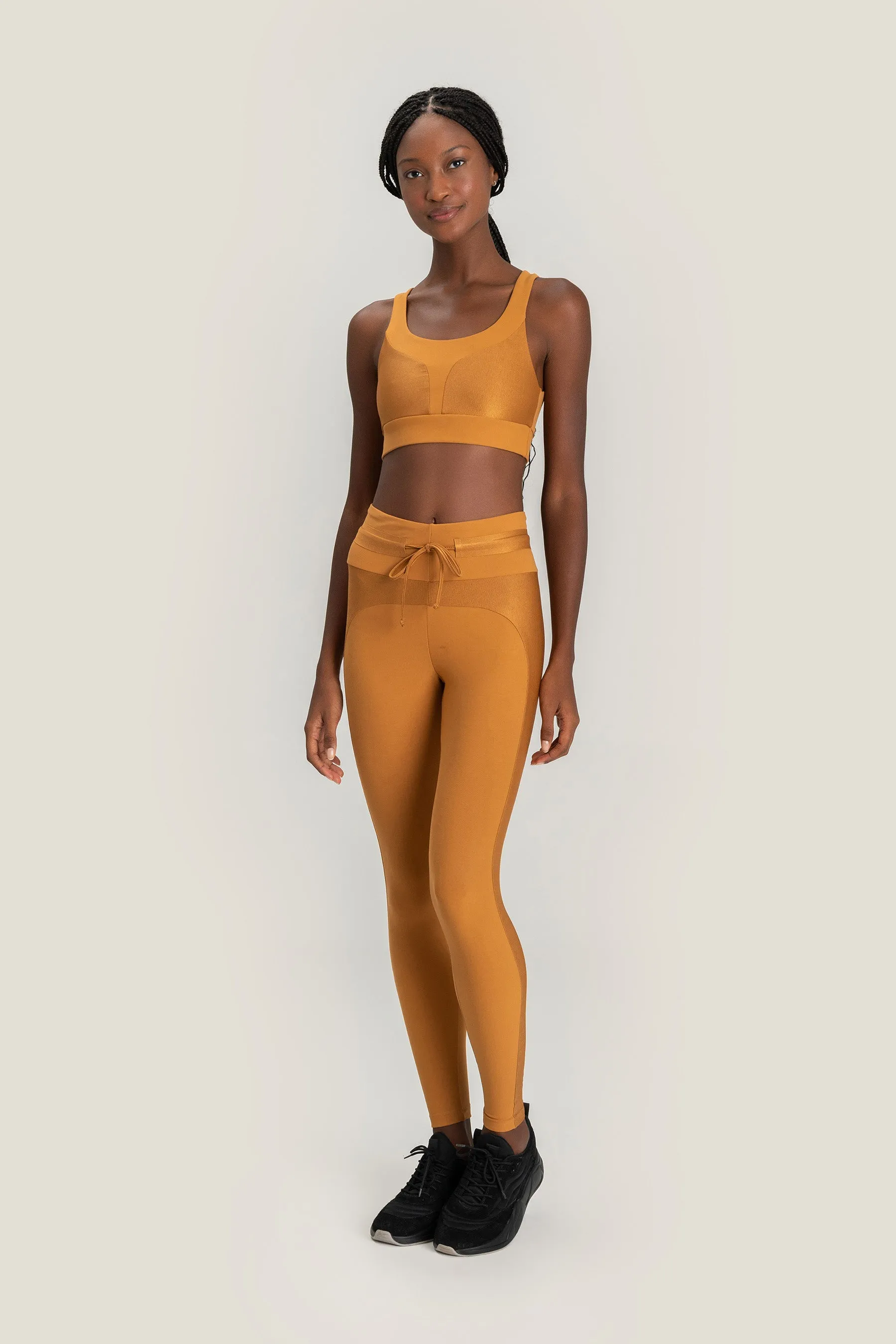 Block Effect Tie Leggings