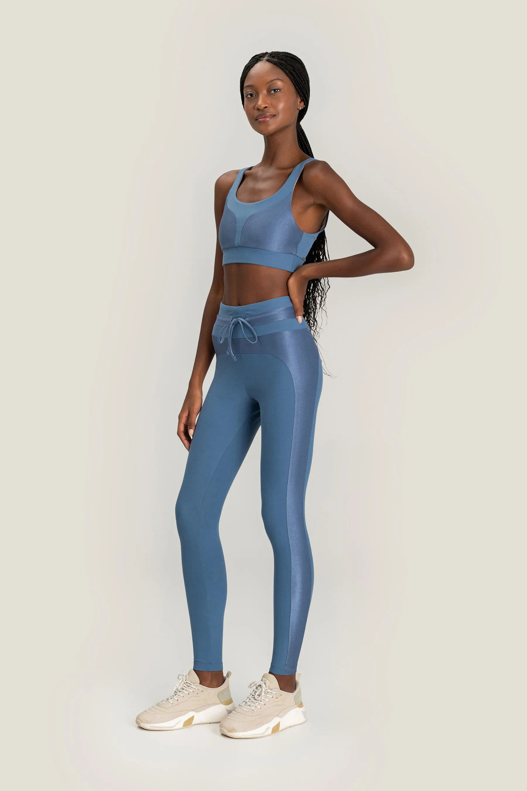 Block Effect Tie Leggings