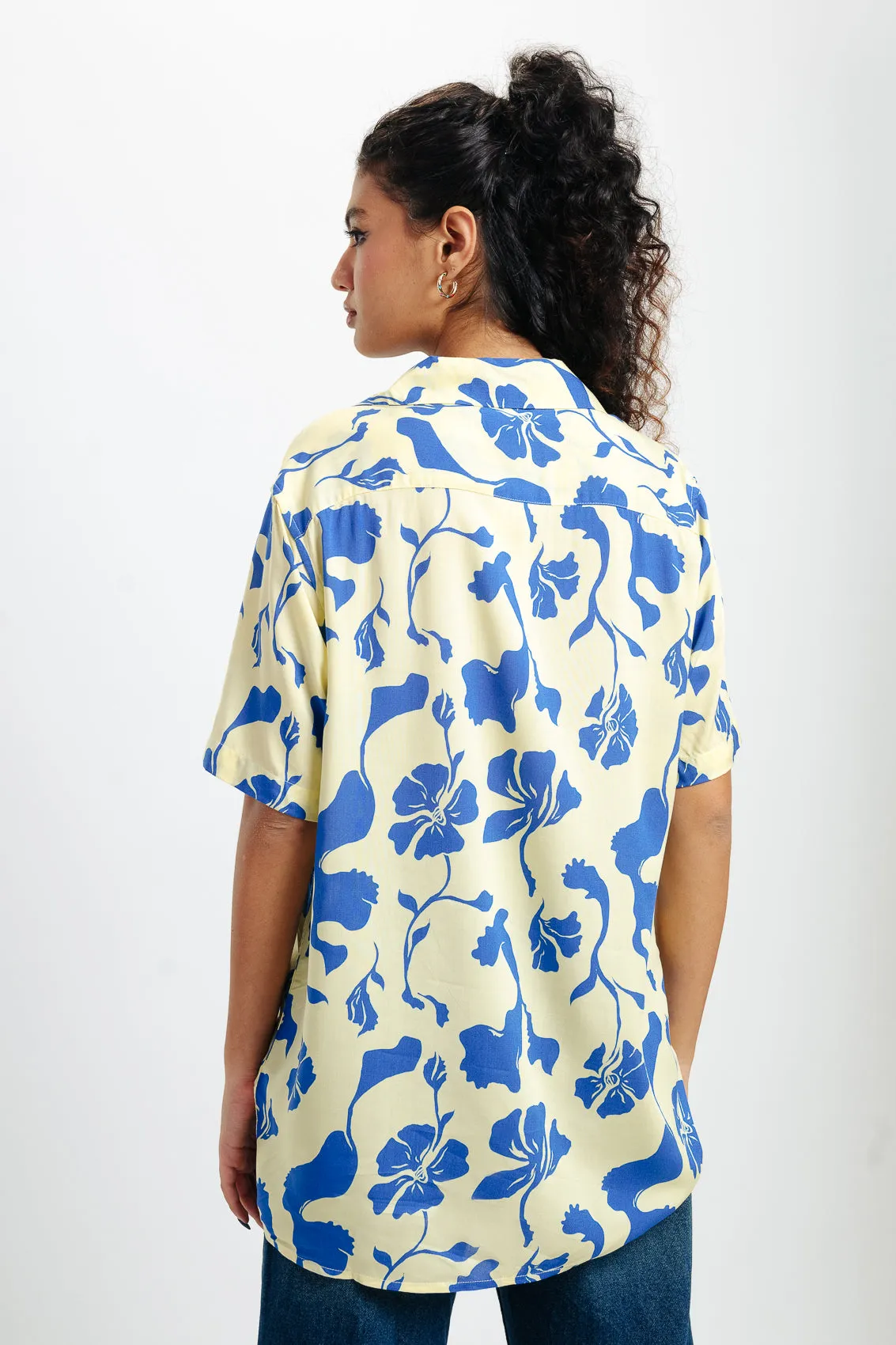 Blue Print Viscose Shirt