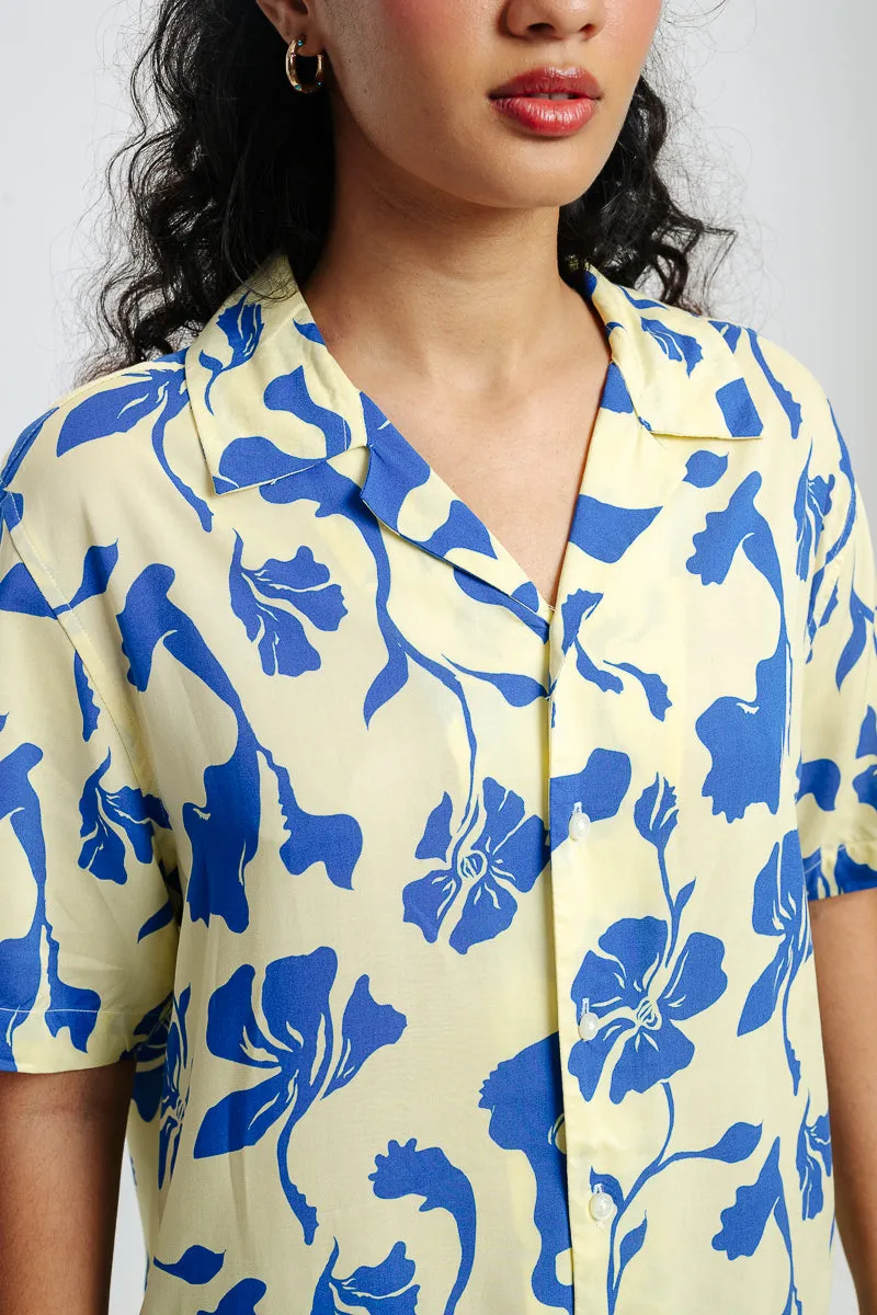 Blue Print Viscose Shirt