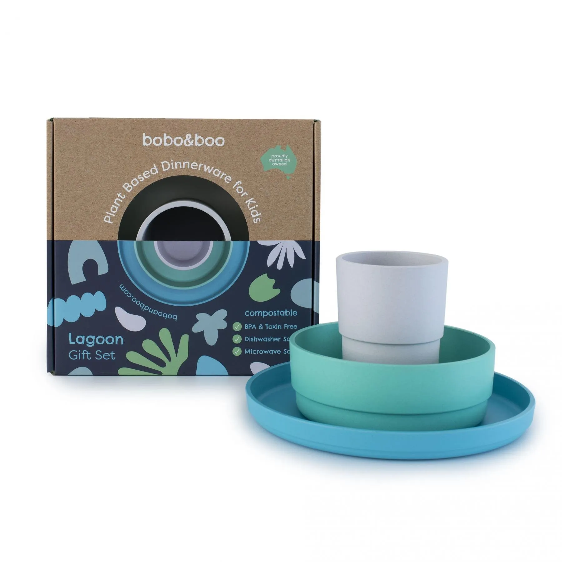 Bobo & Boo Plant-Based Dinnerware Set - Lagoon