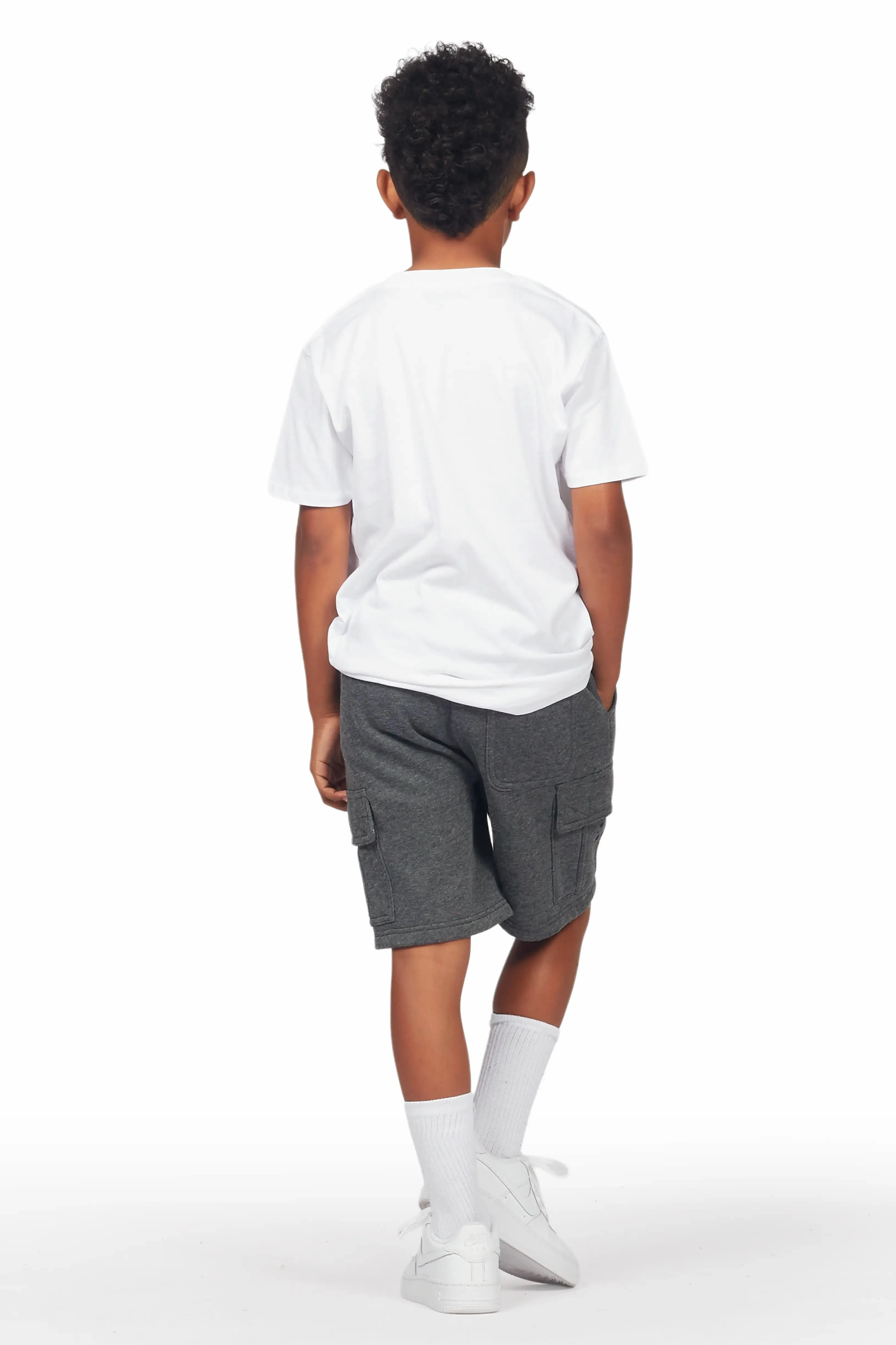 Boys Basim White/Grey T-Shirt Short Set