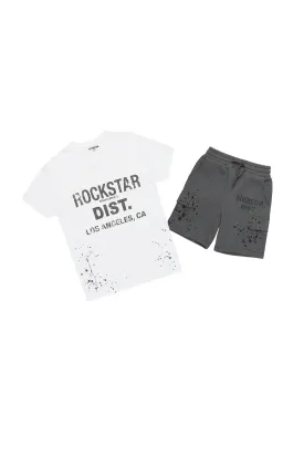 Boys Basim White/Grey T-Shirt Short Set