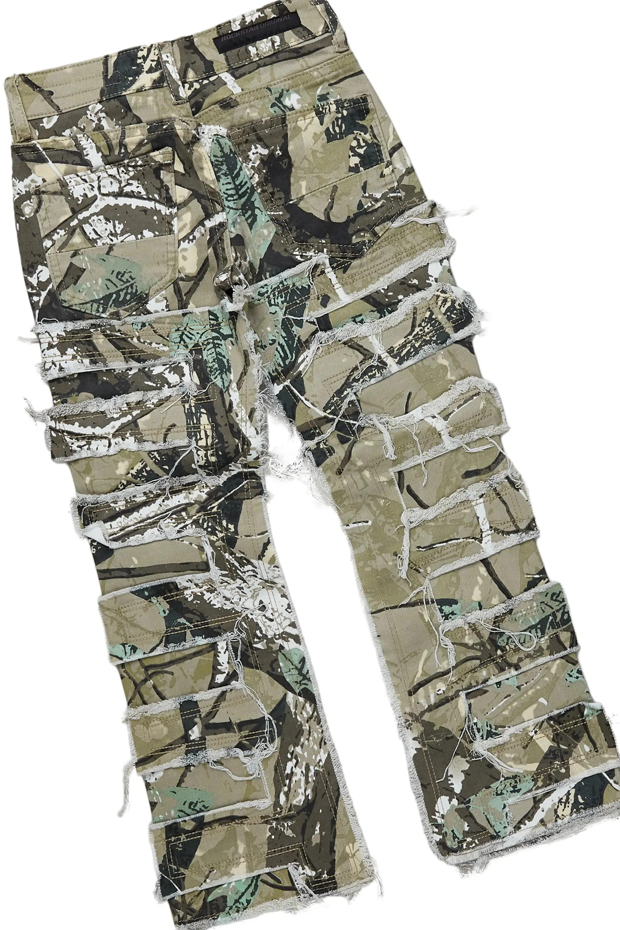 Boys Kyaire Tree Camo T-Shirt/Stacked Flare Jean Set