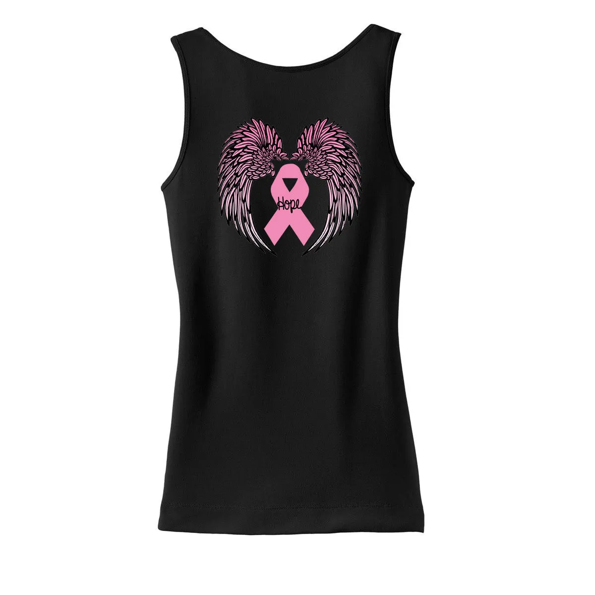 Breast Cancer Hope Wings Ladies Tank Top