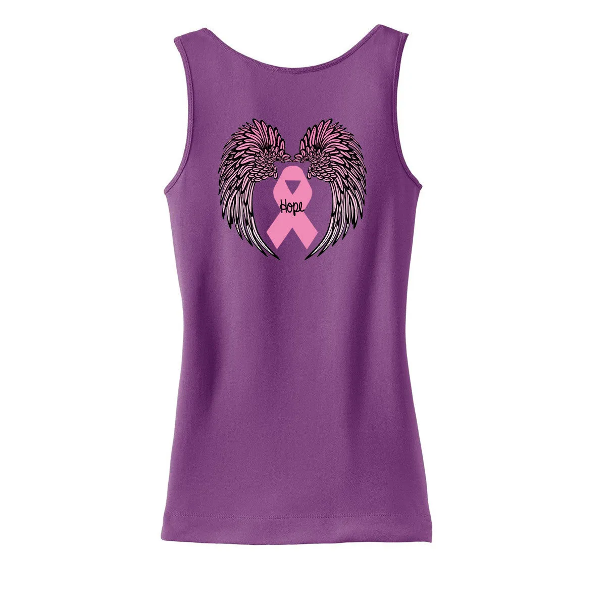 Breast Cancer Hope Wings Ladies Tank Top