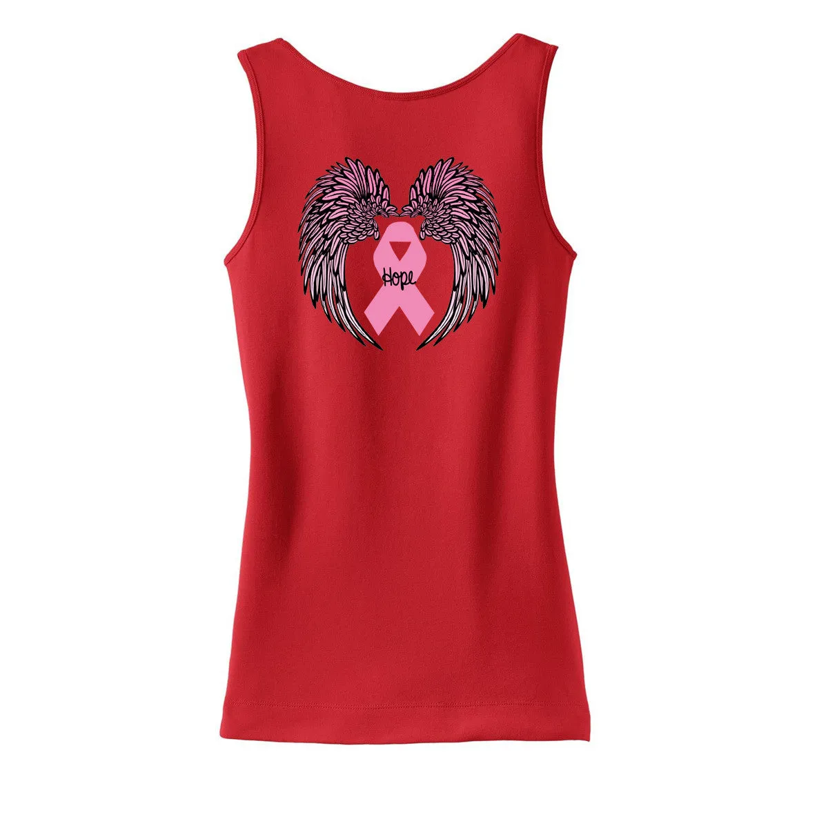 Breast Cancer Hope Wings Ladies Tank Top