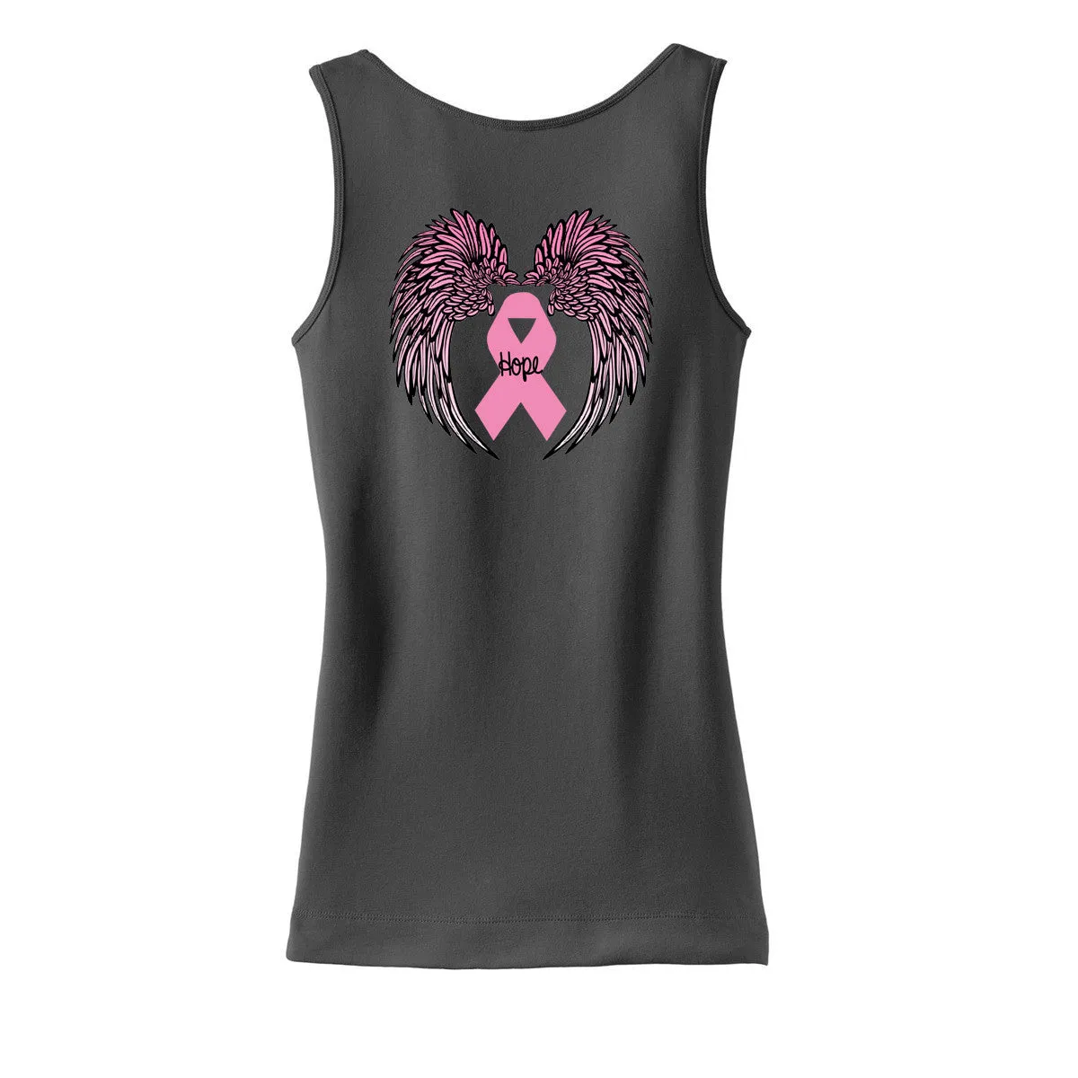 Breast Cancer Hope Wings Ladies Tank Top