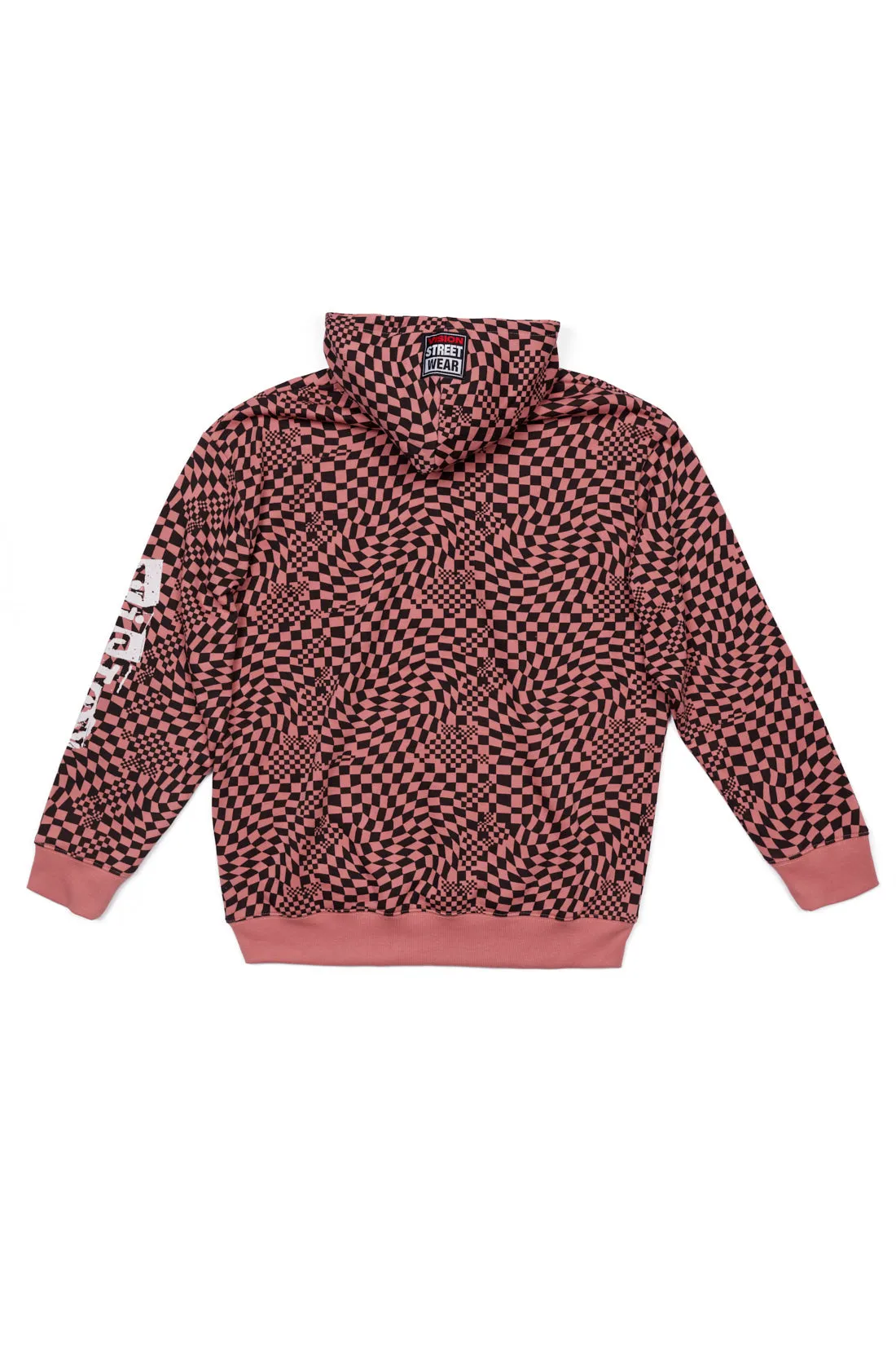 Broken Checks Hoodie - Dusty Rose