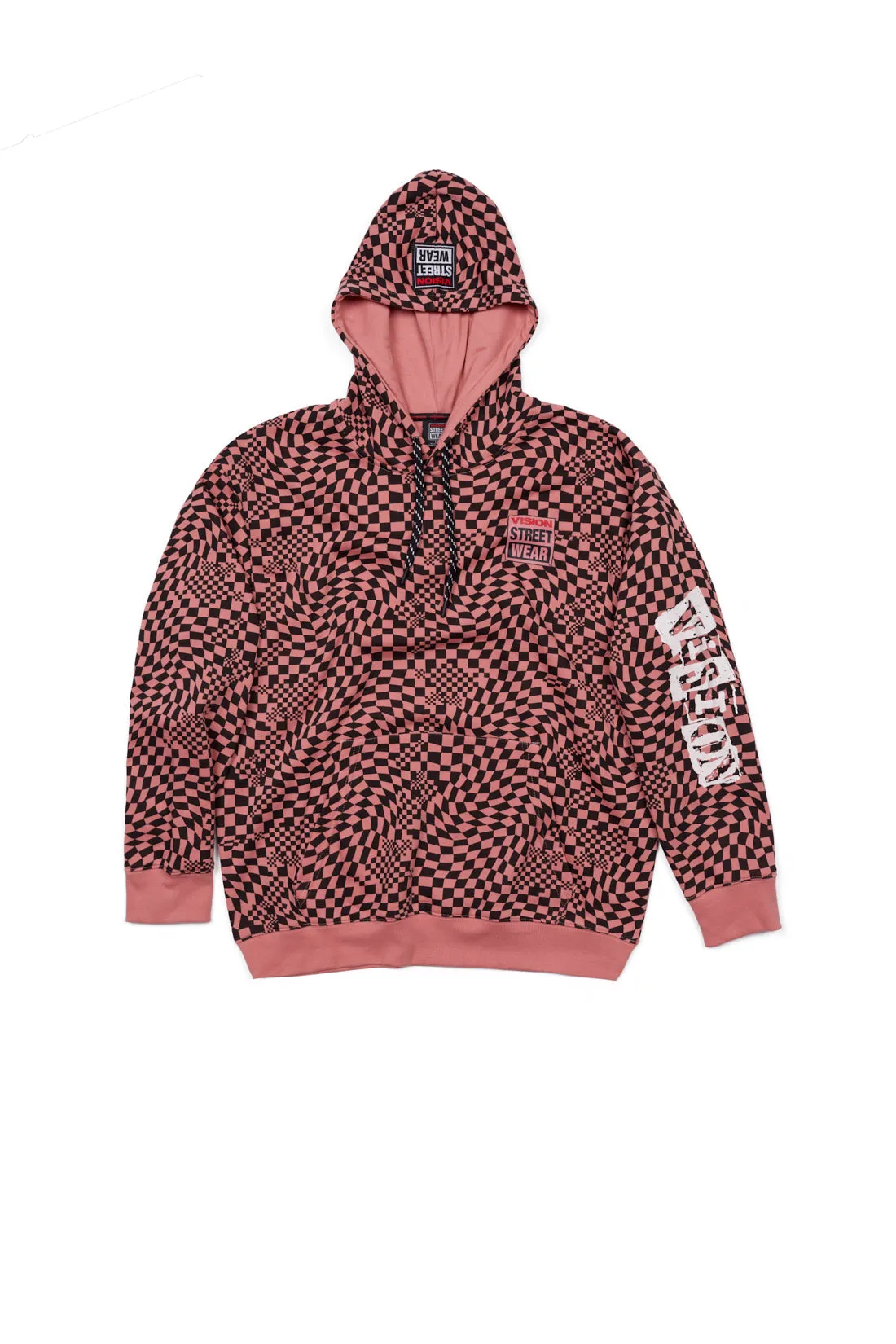 Broken Checks Hoodie - Dusty Rose