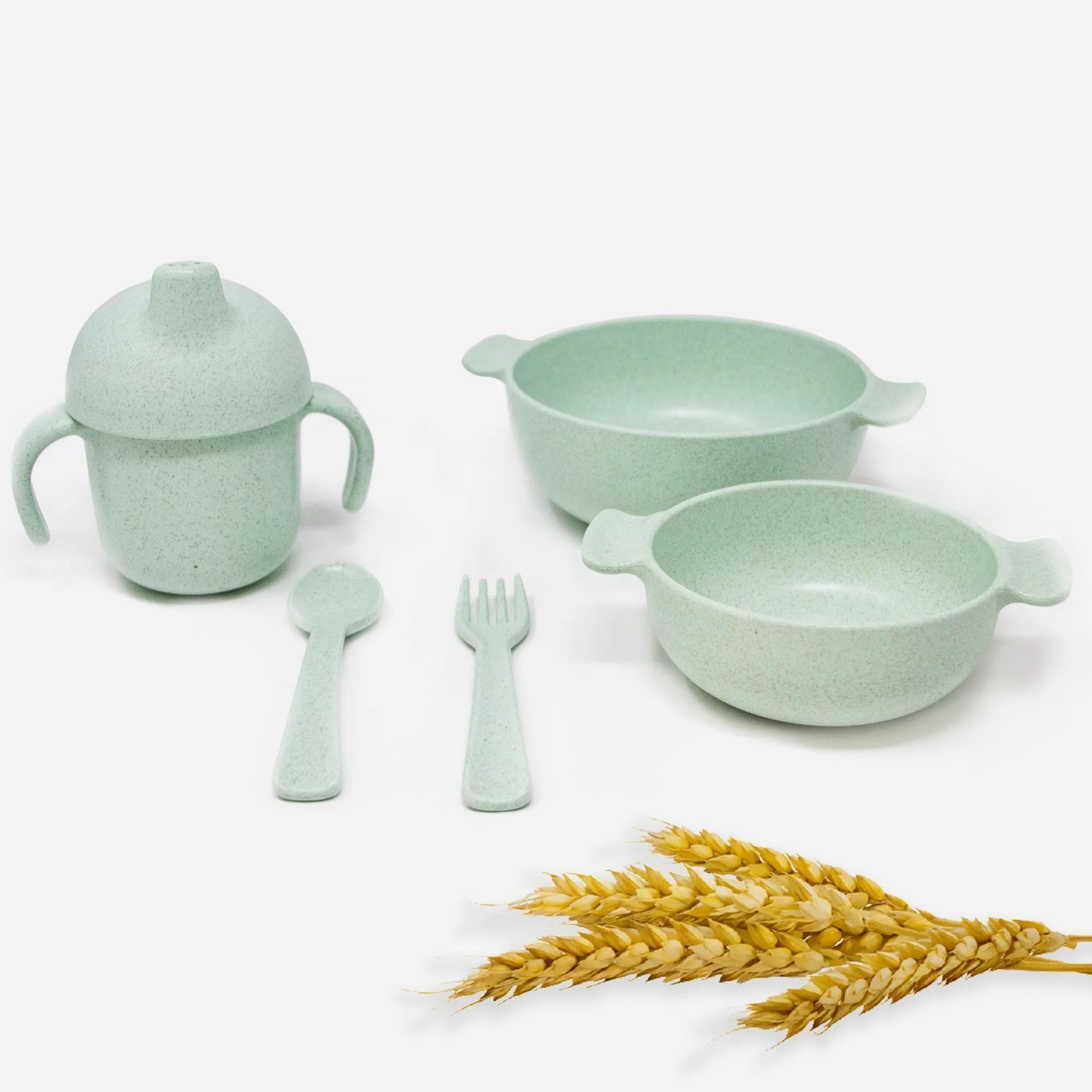 Bundle of 3 Sets | Wheat Straw Toddler Baby & Kids  Dinnerware Set | Biodegradable Tableware Set of 15 Pieces