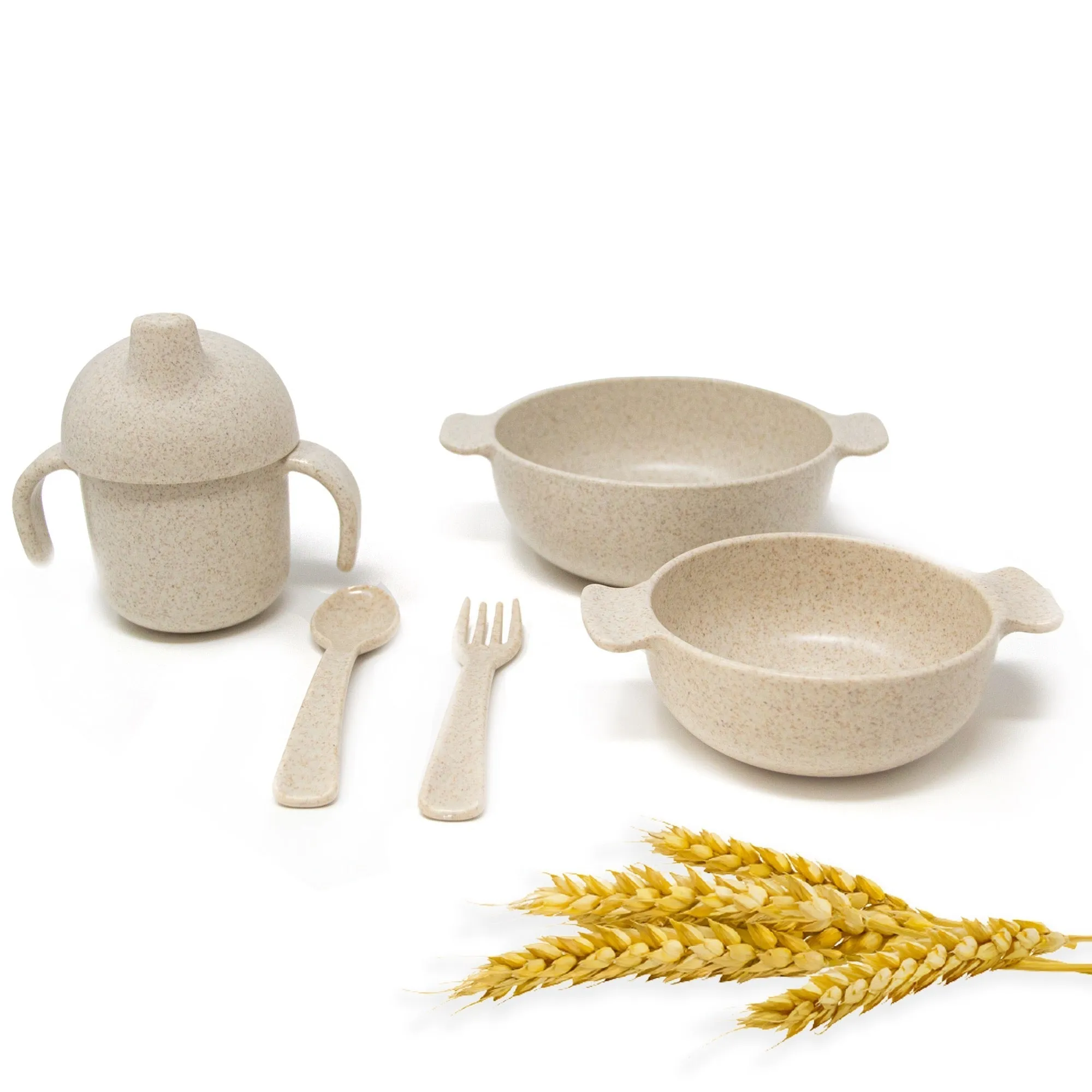 Bundle of 3 Sets | Wheat Straw Toddler Baby & Kids  Dinnerware Set | Biodegradable Tableware Set of 15 Pieces