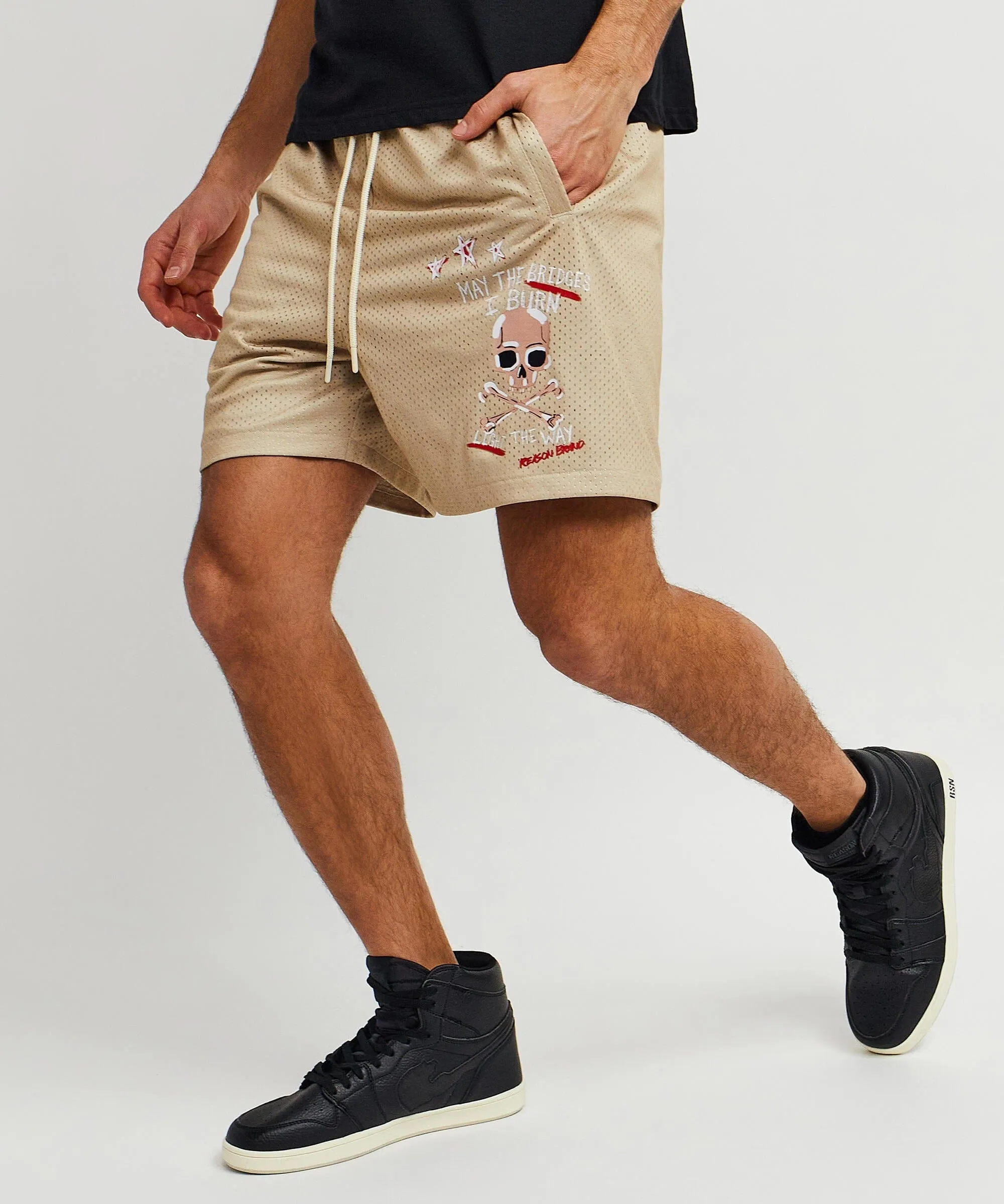 Burn Mesh Shorts - Khaki