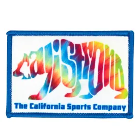 CALI Strong Word Bear Tie Dye Hook-and-Loop 2x3 Morale Patch