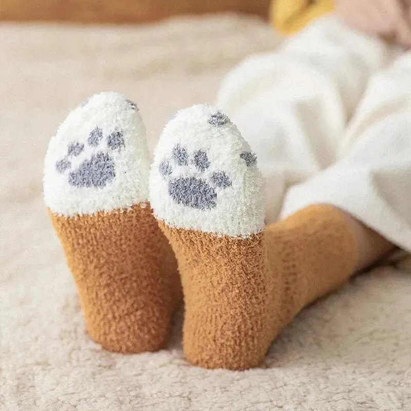 Cat Paw Fuzzy Socks