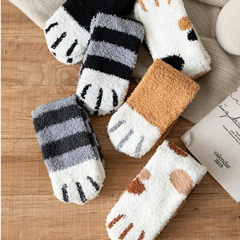 Cat Paw Fuzzy Socks