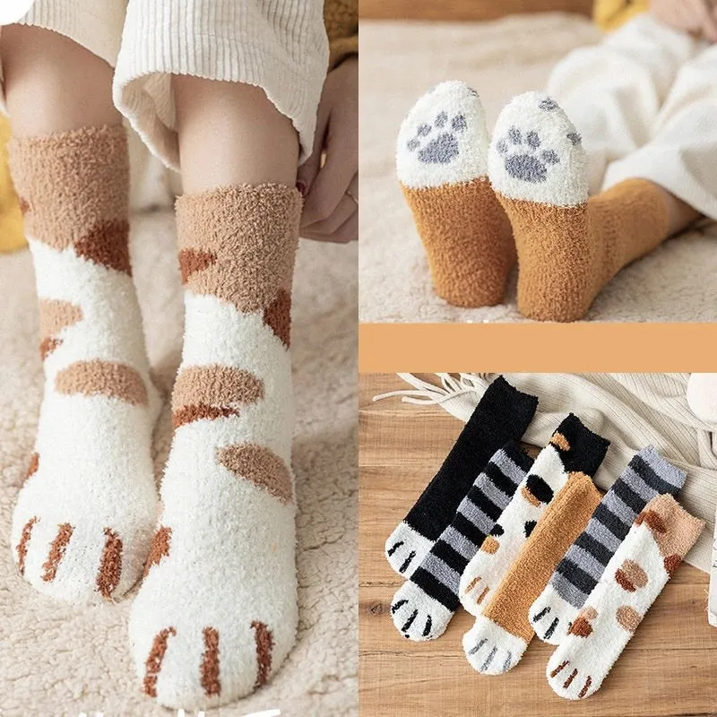 Cat Paw Fuzzy Socks