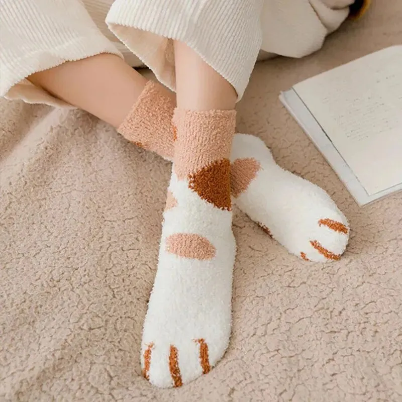 Cat Paw Fuzzy Socks