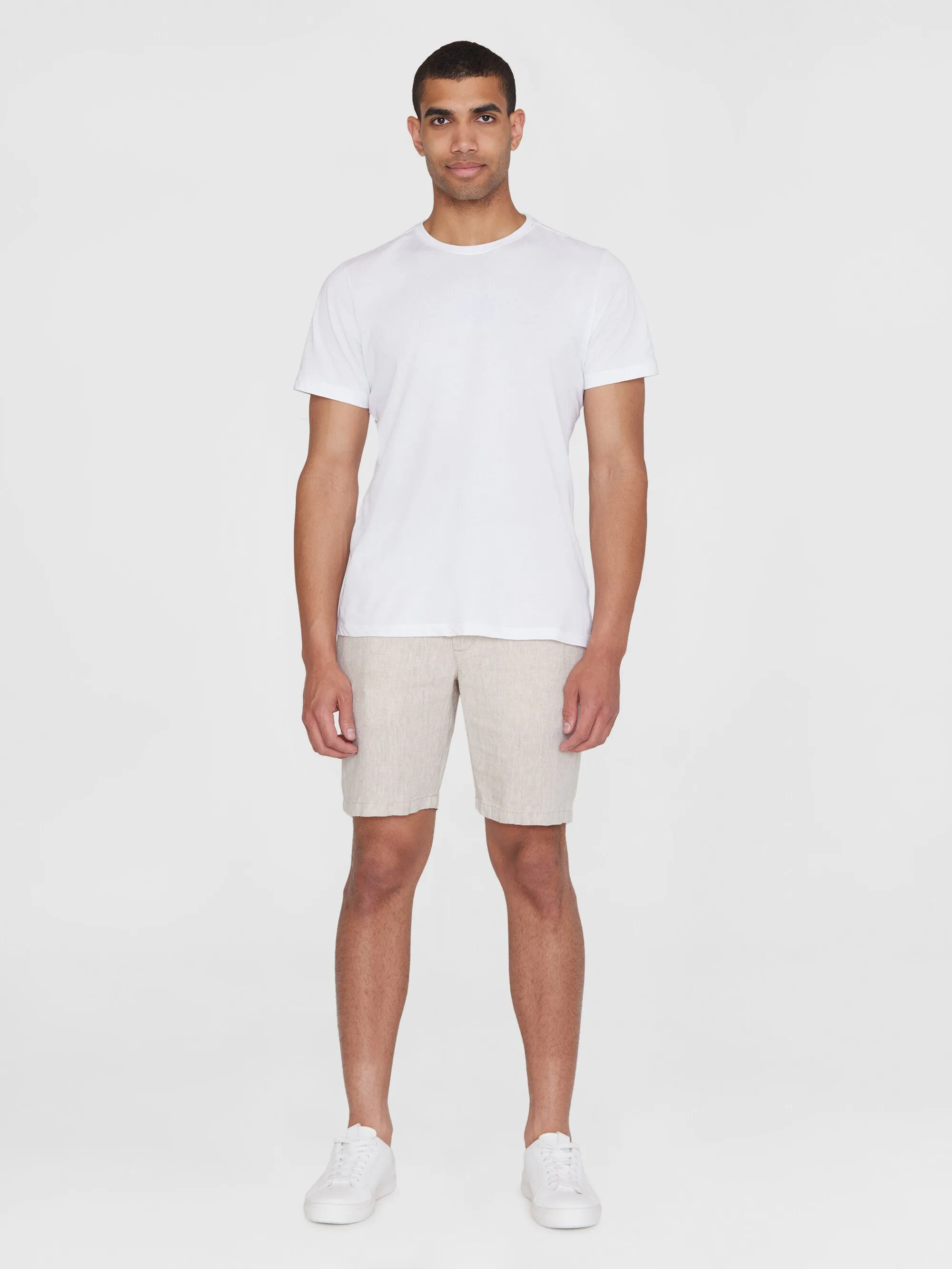 CHUCK regular linen shorts - GOTS/Vegan - Light feather gray