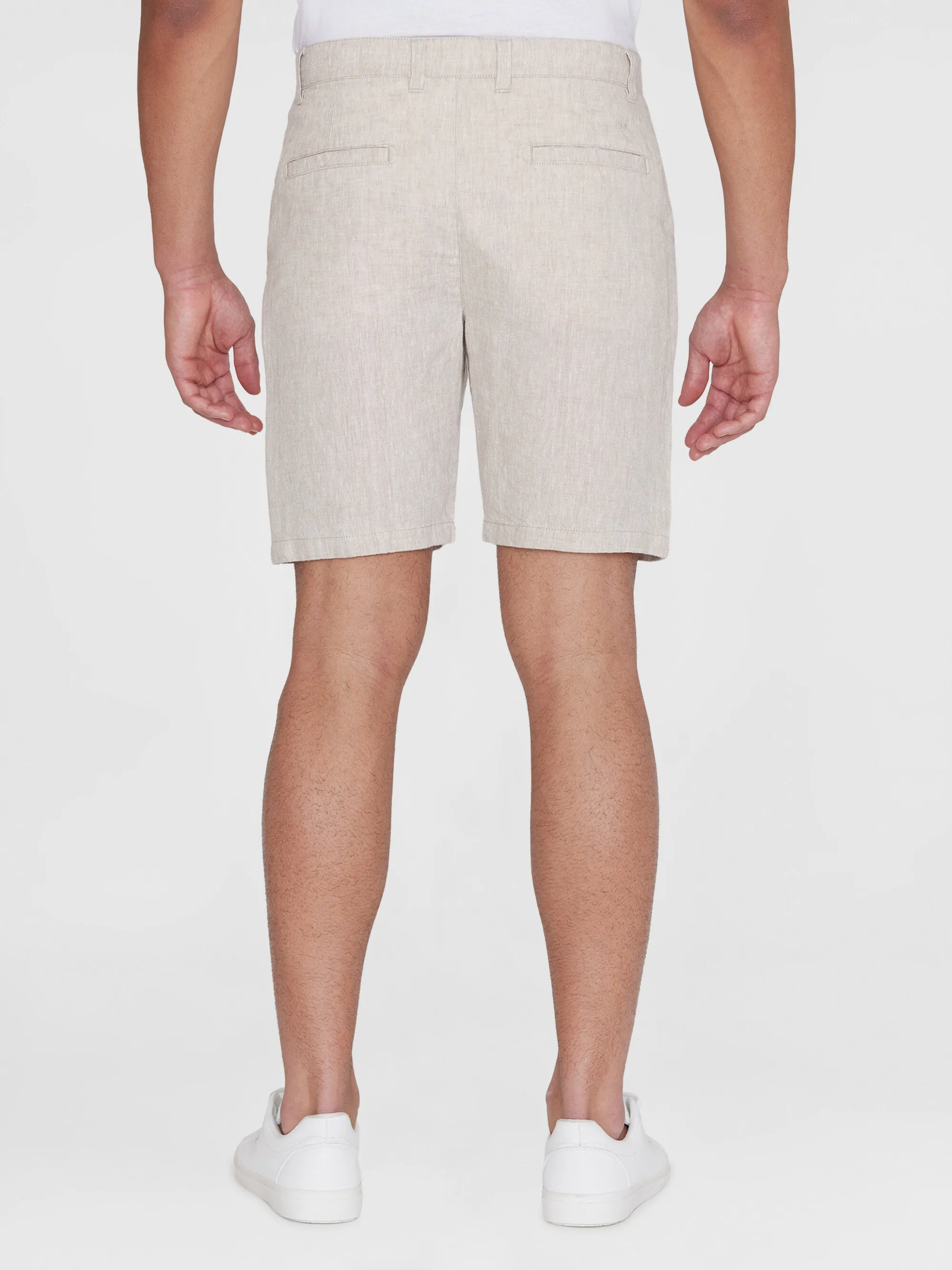 CHUCK regular linen shorts - GOTS/Vegan - Light feather gray