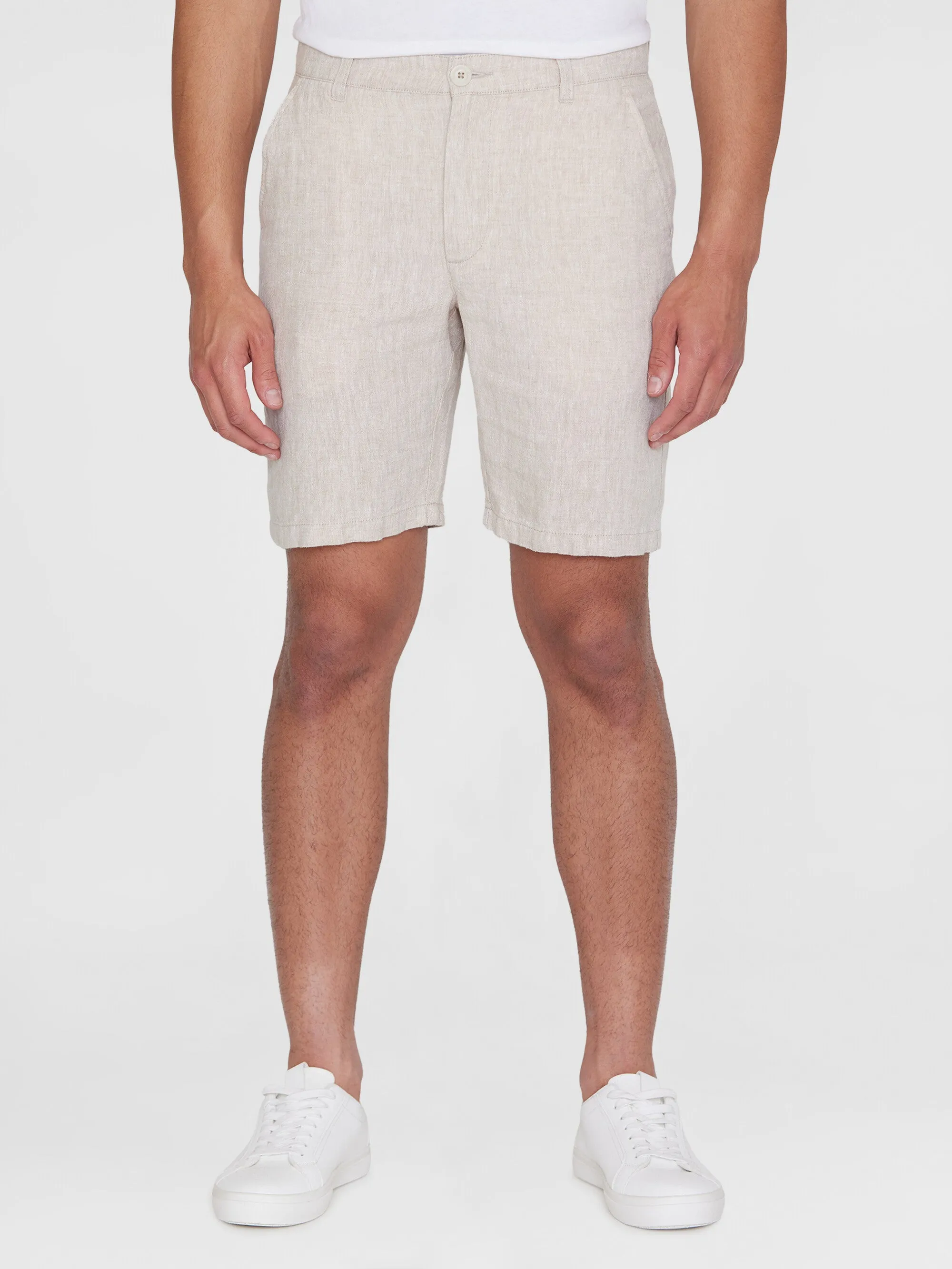 CHUCK regular linen shorts - GOTS/Vegan - Light feather gray