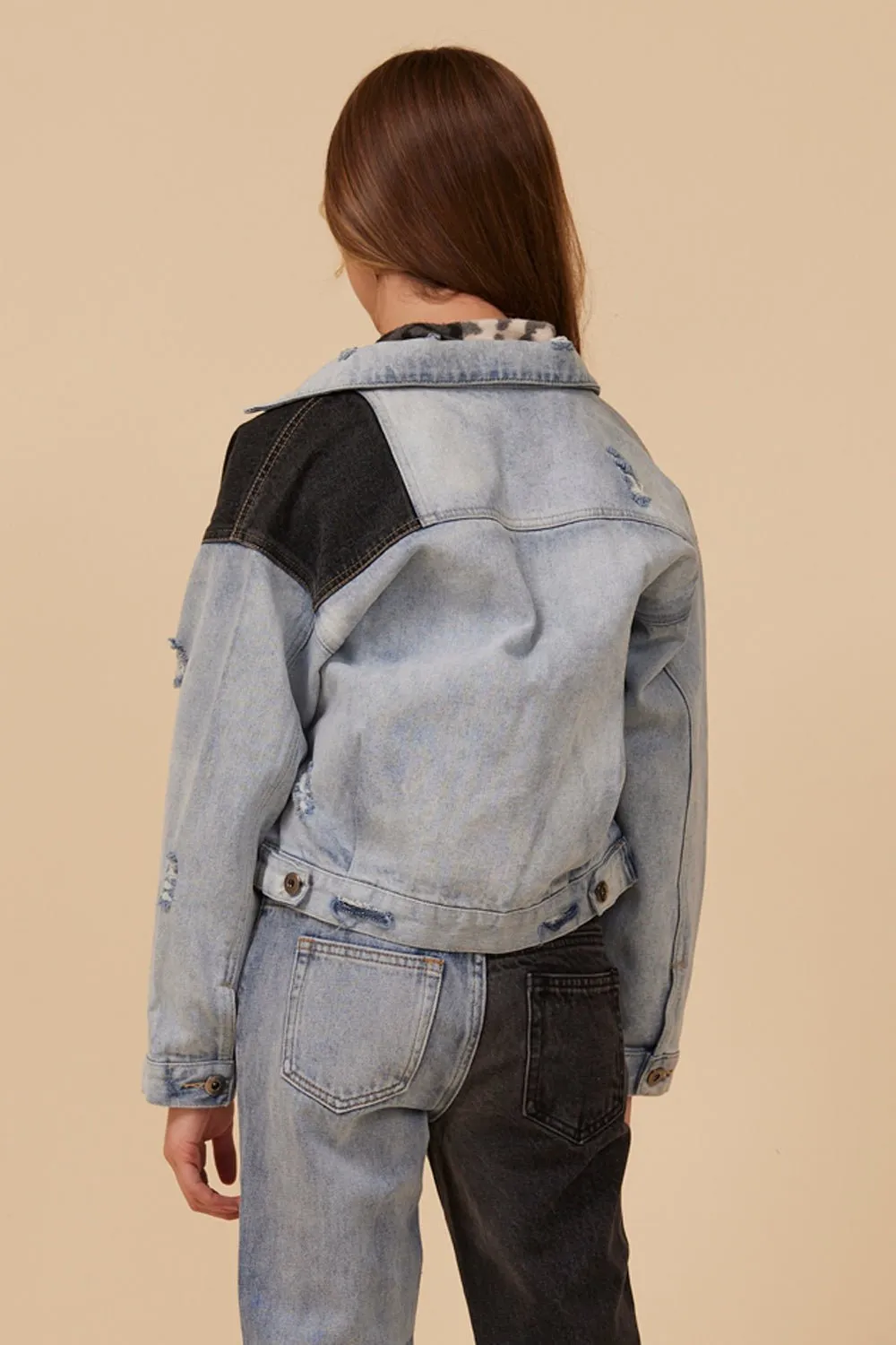 COLORBLOCKED DENIM JACKET