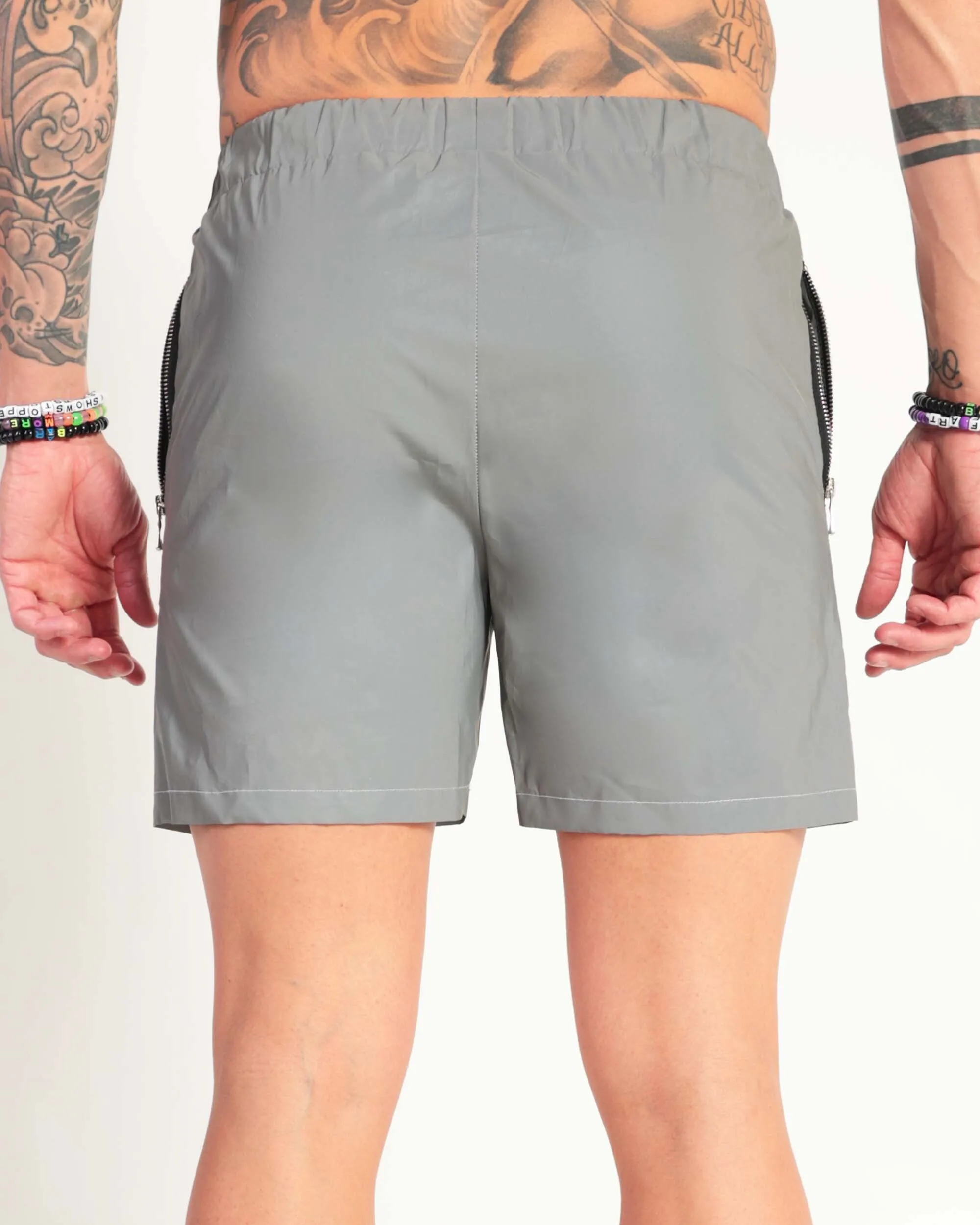 Complete Collapse Men's Silver Reflective Shorts