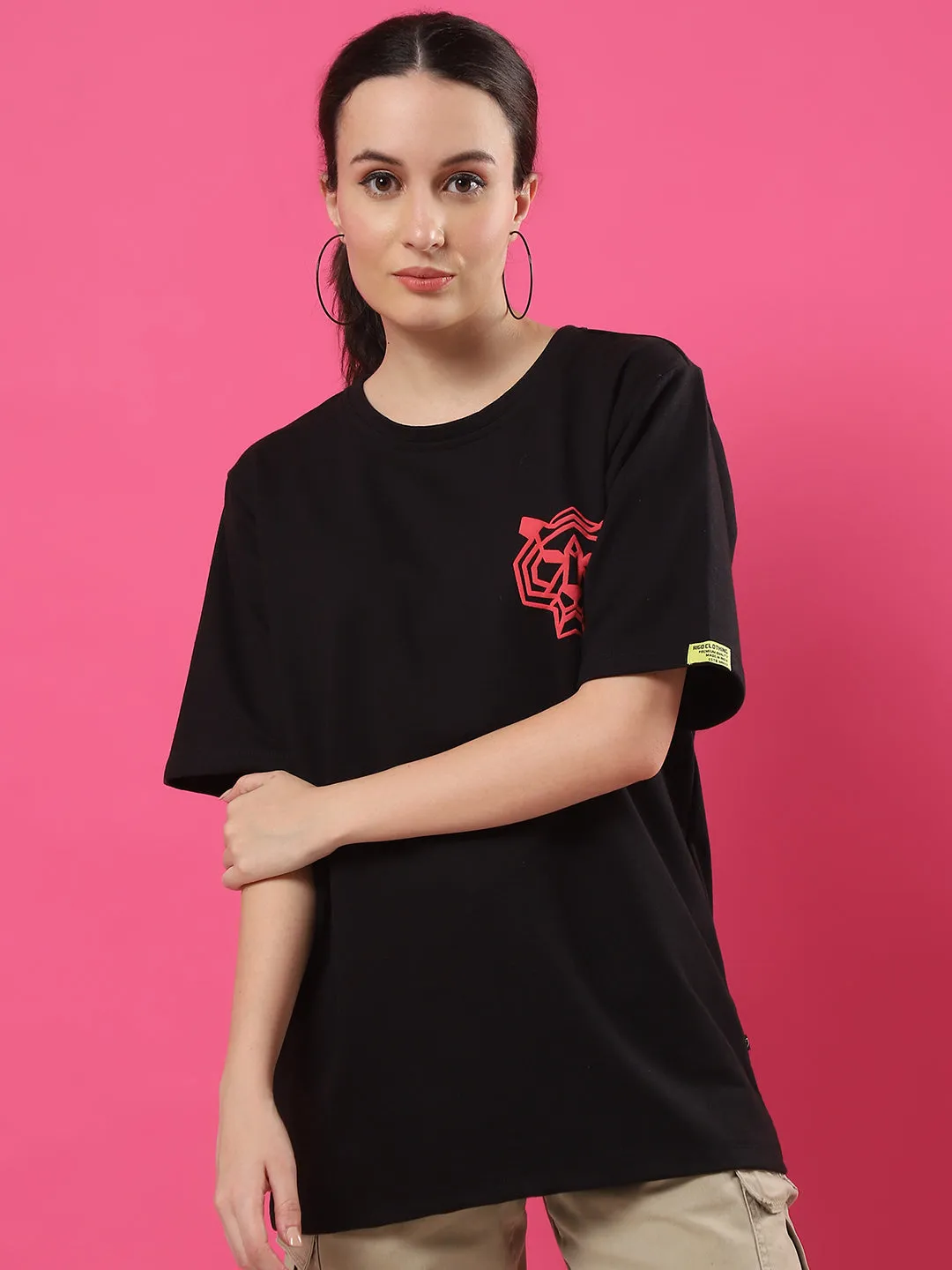 Cool & Comfy Oversized Terry T-Shirt with Puff Print